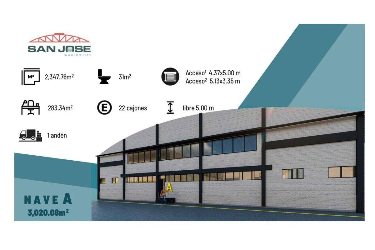 Industrial Warehouse for Rent: 3,020 m&sup2; with Offices – San José Warehouse