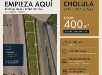 Terreno comercial , San Pedro Cholula · Terrenos en Venta en San Juan Tlautla, San Pedro Cholula