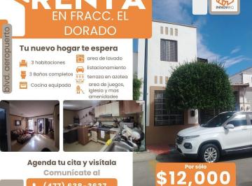 Casa · 3 Recámaras · 1 Estacionamiento · Casa en Renta en Fracc. El Dorado