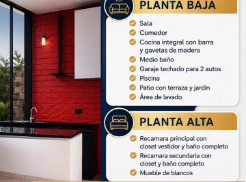 Casa de 2 habitaciones, Mérida · Town House en Santa Gertrudis Copo