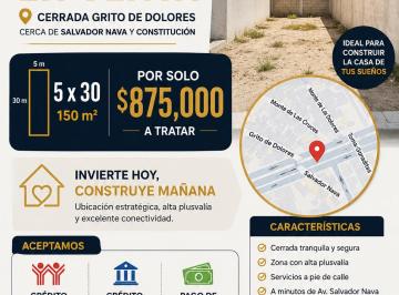 Terreno / Lote , San Luis Potosí · Terreno a Una Cuadra de Salvador Nava y Constitución