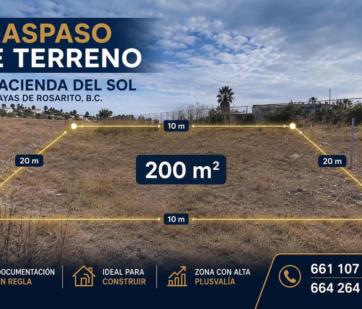 ¡Gran Oportunidad! Traspaso de Terreno con Excelente Ubicación en Playas de Rosa