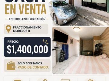 Casa de 2 habitaciones, Aguascalientes · Casa en Venta en Morelos II / 121 m Cuadrados / 2 Recamaras / 1 Baño