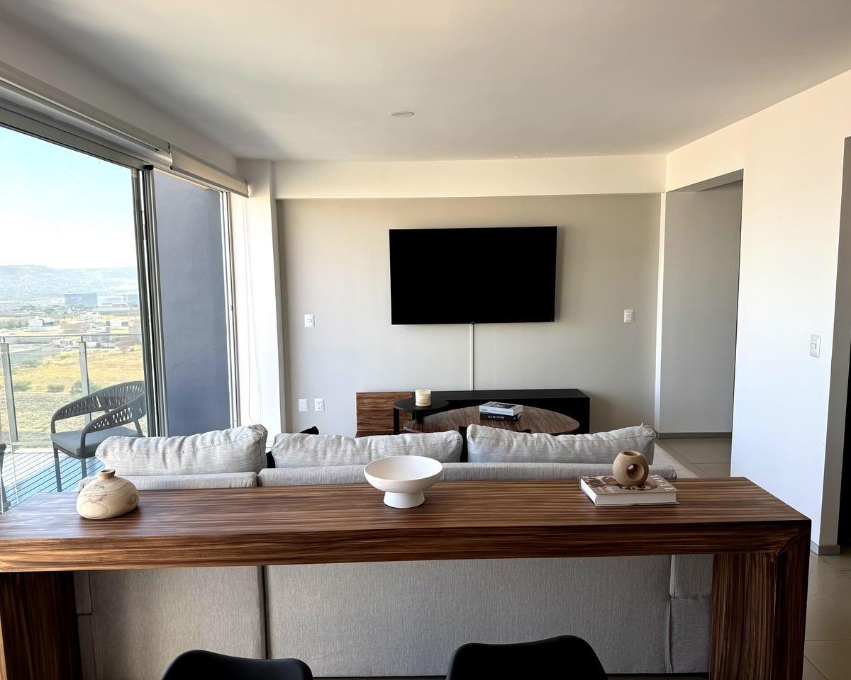 Furnished Apartment, 98 m², 2 Bedrooms, Terrace, 14th Floor | Biosfera Towers Juriquilla | $20,000