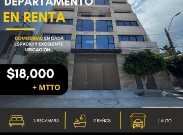 Departamento · 100m² · 1 Recámara · 1 Estacionamiento · Departamento en Fraccionamiento Jardines del Moral