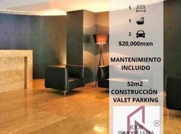 Departamento · 52m² · 1 Recámara · 2 Estacionamientos · Renta Excelente Departamento Tipo Loft en Tizapán Sán Angel con Balcón