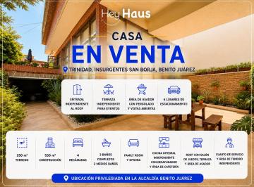 Casa de 4 habitaciones, Benito Juárez · Casa en Venta en Insurgentes San Borja, Benito Juárez