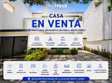 Casa de 4 habitaciones, Benito Juárez · Casa en Venta en Insurgentes San Borja, Benito Juárez