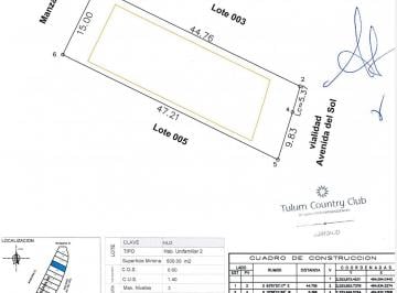 Terreno / Lote , Tulum · Terreno en Venta en Tulum Country Club