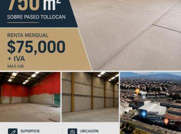 Bodega comercial , Toluca · Bodega Comercial de 750 m² en Renta en Toluca
