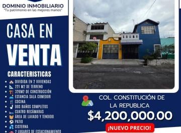 Casa de 4 habitaciones, Gustavo A. Madero · Dominio Inmobiliario Propone en Venta Casa en Colonia Constitucion de La Republica