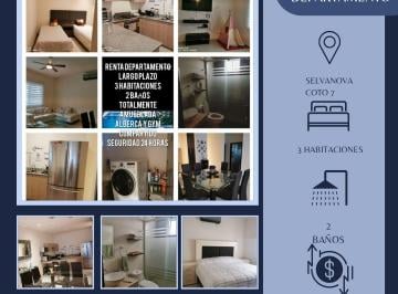 Departamento de 3 habitaciones, Solidaridad · Rento Departamento Amueblado Planta Baja