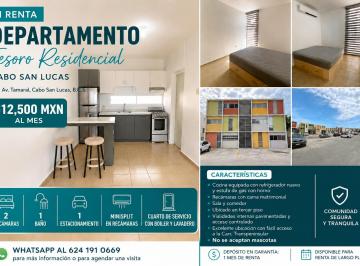 Departamento de 2 habitaciones, Los Cabos · Departamento en Renta en Tesoro Residencial, Csl - $12,500 Mxn Mensuales