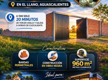 Terreno / Lote , El Llano · Terreno en Venta / con Bardas Perimetrales / Eucaliptos (El Llano / Aguascalientes)