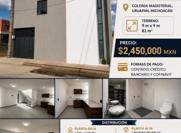 Casa de 3 habitaciones, Uruapan · Casas Nuevas en Venta en Uruapan Col Magisterial
