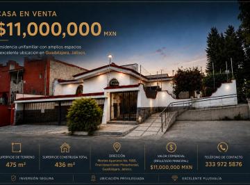 Casa de 5 habitaciones, Guadalajara · Casa en Venta en Monumental Frente a Parque, 475 m² Terreno
