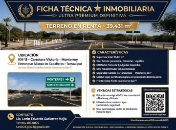 Terreno industrial , Victoria · Terreno en Renta