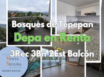 Departamento de 3 habitaciones, Tlalpan · Departamento en Renta en Tlalpan, 132 m², 3 Recámaras, 3 Baños, 2 Estacionamientos, Bodega