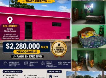 Casa de 2 habitaciones, Mérida · Remate Oportunidad Casa Habitable Centro Mérida Ideal Para Detallar o Airbnb