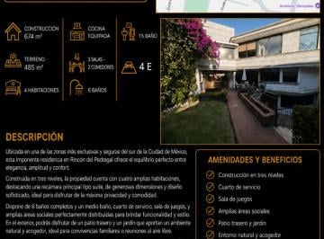 Casa de 4 habitaciones, Tlalpan · Residencia en Venta