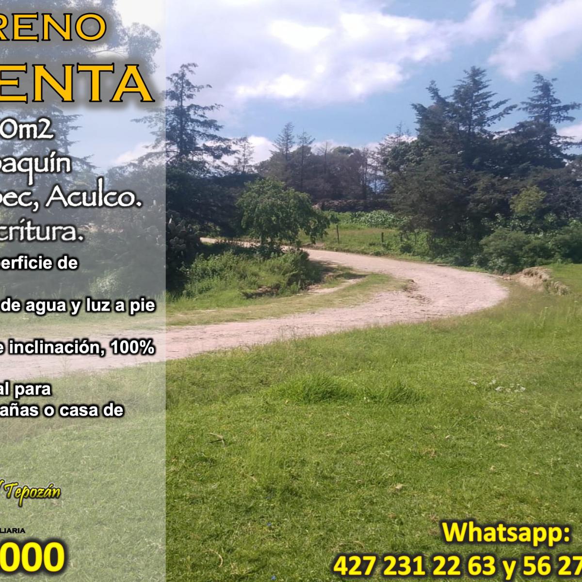 Terreno en Venta en San Joaquín Coscomatepec, Aculco, Estado de México – 18,000 m&sup2; con Escritura