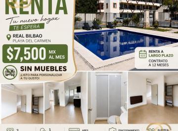 Departamento · 59m² · 2 Recámaras · 1 Estacionamiento · Departamento en Renta | Real Bilbao | Playa del Carmen |