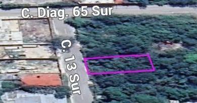 Venta de Terreno 331 m&sup2;, Playa del Carmen