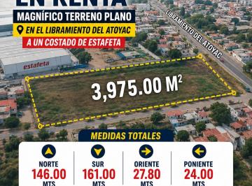 Terreno comercial , Oaxaca de Juárez · En Renta Magnífico Terreno Plano en El Libramiento del Atoyac
