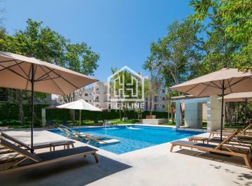 Departamento · 90m² · 2 Recámaras · 1 Estacionamiento · Departamento 2 Habitaciones en Puerto Morelos en Venta, Pool Bar, Asador, Alberca