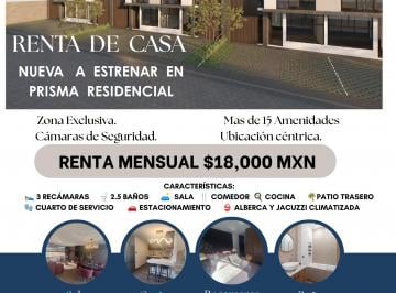 Casa en condominio de 3 habitaciones, Cuautlancingo · Renta de Casa a Estrenar