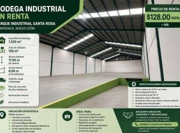 Bodega comercial , Apodaca · Bodega Industrial en Renta / Parque Industrial Apodaca
