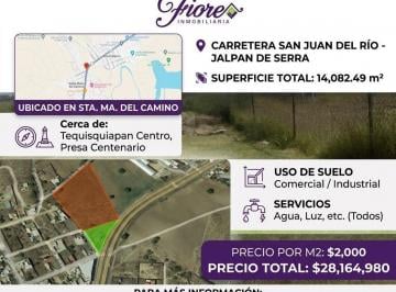 Terreno / Lote · 14082m² · Terreno Sobre Carretera San Juan del Río - Jalpan de Serra. Sup. 14,082.49 m²