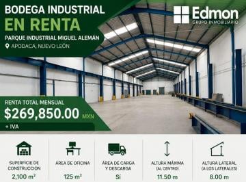 Bodega comercial , Apodaca · Bodega Industrial Premium en Renta / Parque Industrial Miguel Aleman