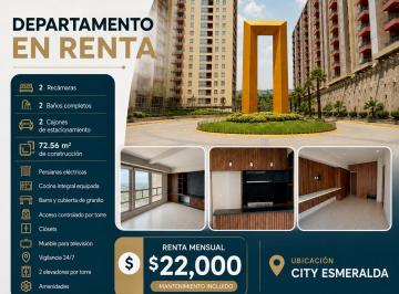 Departamento de 2 habitaciones, Atizapán de Zaragoza · Departamento en Renta City Esmeralda