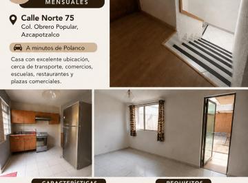 Departamento de 2 habitaciones, Azcapotzalco · Casa Duplex en Renta Cuitlahuac