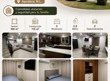 Casa de 3 habitaciones, Apodaca · Venta Casa en Molinos San Francisco