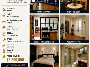 Departamento de 1 habitación, Miguel Hidalgo · Hermoso Departamento en Anzures Miguel Hidalgo!
