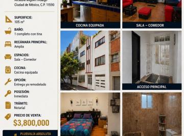 Departamento de 1 habitación, Miguel Hidalgo · Departamento en Anzures Miguel Hidalgo!