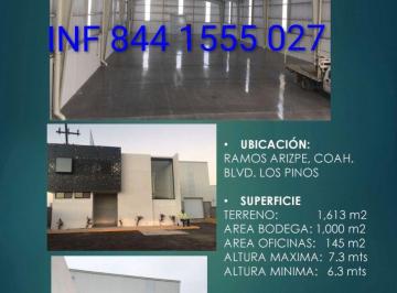 Bodega comercial , Ramos Arizpe · Bodega en Renta 1,000 m², en Carretera a Los Pinos, Ramos Arizpe