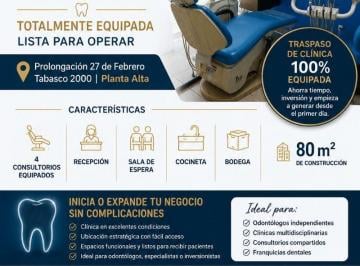 Local comercial , Villahermosa · ¡Oportunidad Única! Traspaso Clínica Dental Totalmente Equipada | Tabasco 2000 (80 M²)