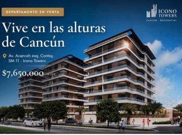 Departamento de 2 habitaciones, Benito Juárez · Icono Cancún - 2 Recámaras con Terraza y 2 Estacionamientos