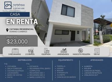 Casa en condominio de 3 habitaciones, García · Casa en Renta en Catania Residencial Dominio Cumbres