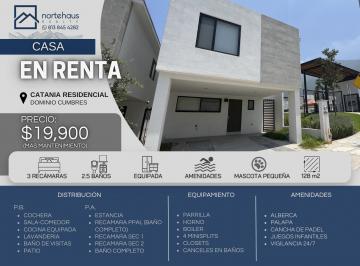 Casa en condominio de 3 habitaciones, García · Casa en Renta en Catania Residencial Dominio Cumbres
