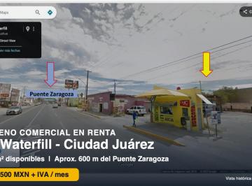 Terreno comercial , Juárez · Terreno Comercial en Renta de 1,380 m² en Waterfill