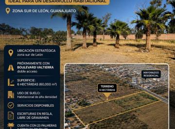 Terreno / Lote , León · Terreno Habitacional de 6 Ha en Venta | Zona Sur de León | Uso de Suelo Habitacional