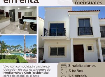 Casa de 3 habitaciones, Mazatlán · Casa de 172 m² con 3 Recámaras en Renta en Mediterráneo Club Residencial