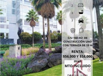 Departamento · 168m² · 2 Recámaras · 2 Estacionamientos · Extraordinario Departamento en Renta Lomas del Pedregal