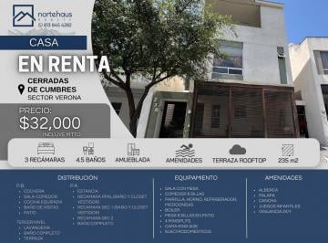 Casa en condominio de 3 habitaciones, Monterrey · Casa en Renta en Cerradas de Cumbres Verona