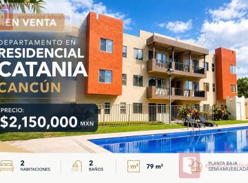 Departamento · 98m² · 3 Recámaras · 2 Estacionamientos · Departamento en Venta Cancún, Zona Sur