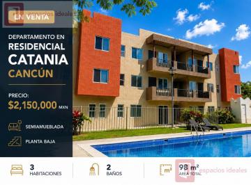 Departamento · 98m² · 3 Recámaras · 2 Estacionamientos · Departamento en Venta Cancún, Zona Sur